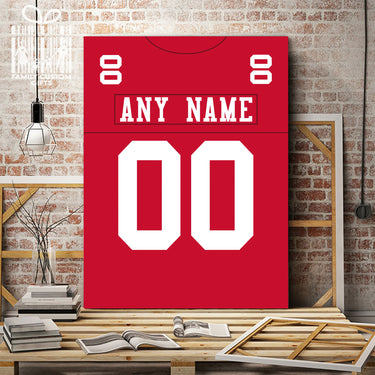 San Francisco Jersey Custom Canvas Print Wall Art for Boy Girl Men Women Football Personalized Canvas Art